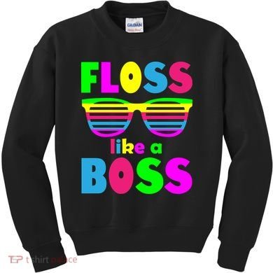 Floss Like A Boss 80's Style Retro Kids Sweatshirt