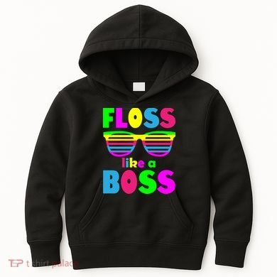 Floss Like A Boss 80's Style Retro Kids Hoodie