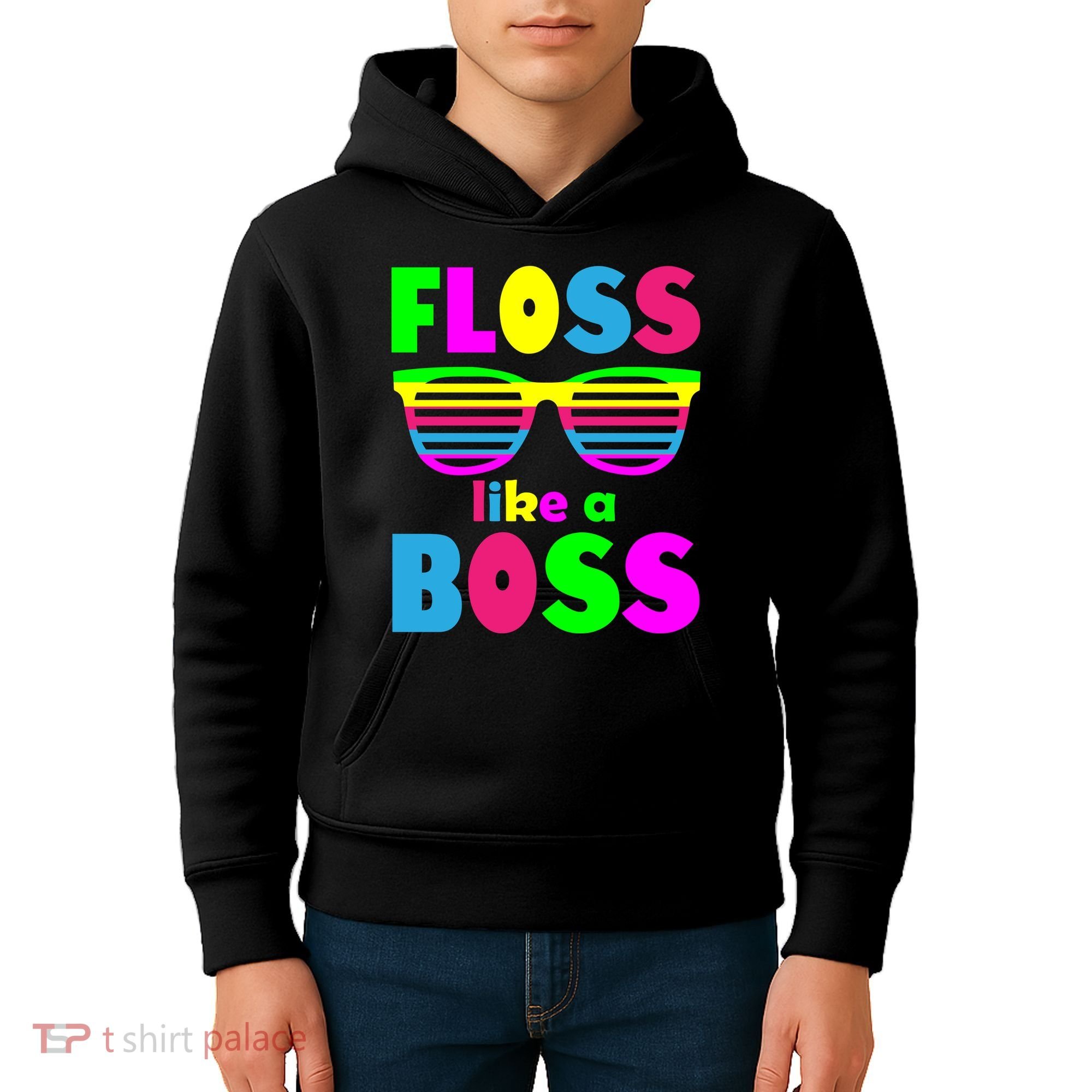 Floss Like A Boss 80's Style Retro Kids Hoodie