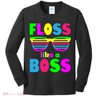 Floss Like A Boss 80's Style Retro Kids Long Sleeve Shirt thumb 0