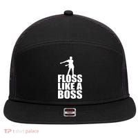 Floss Like A Boss Dance Logo 7 Panel Mesh Trucker Snapback Hat thumb 0