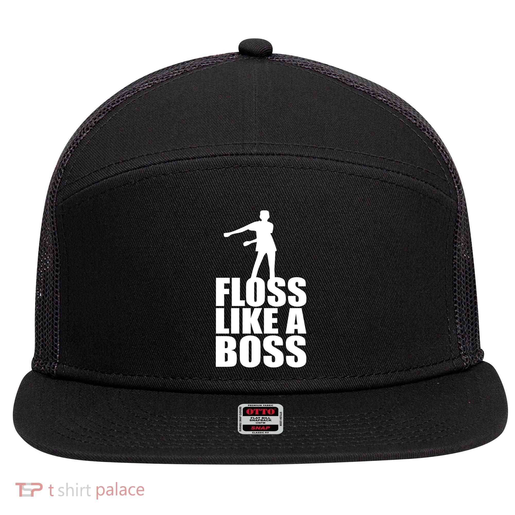 Floss Like A Boss Dance Logo 7 Panel Mesh Trucker Snapback Hat