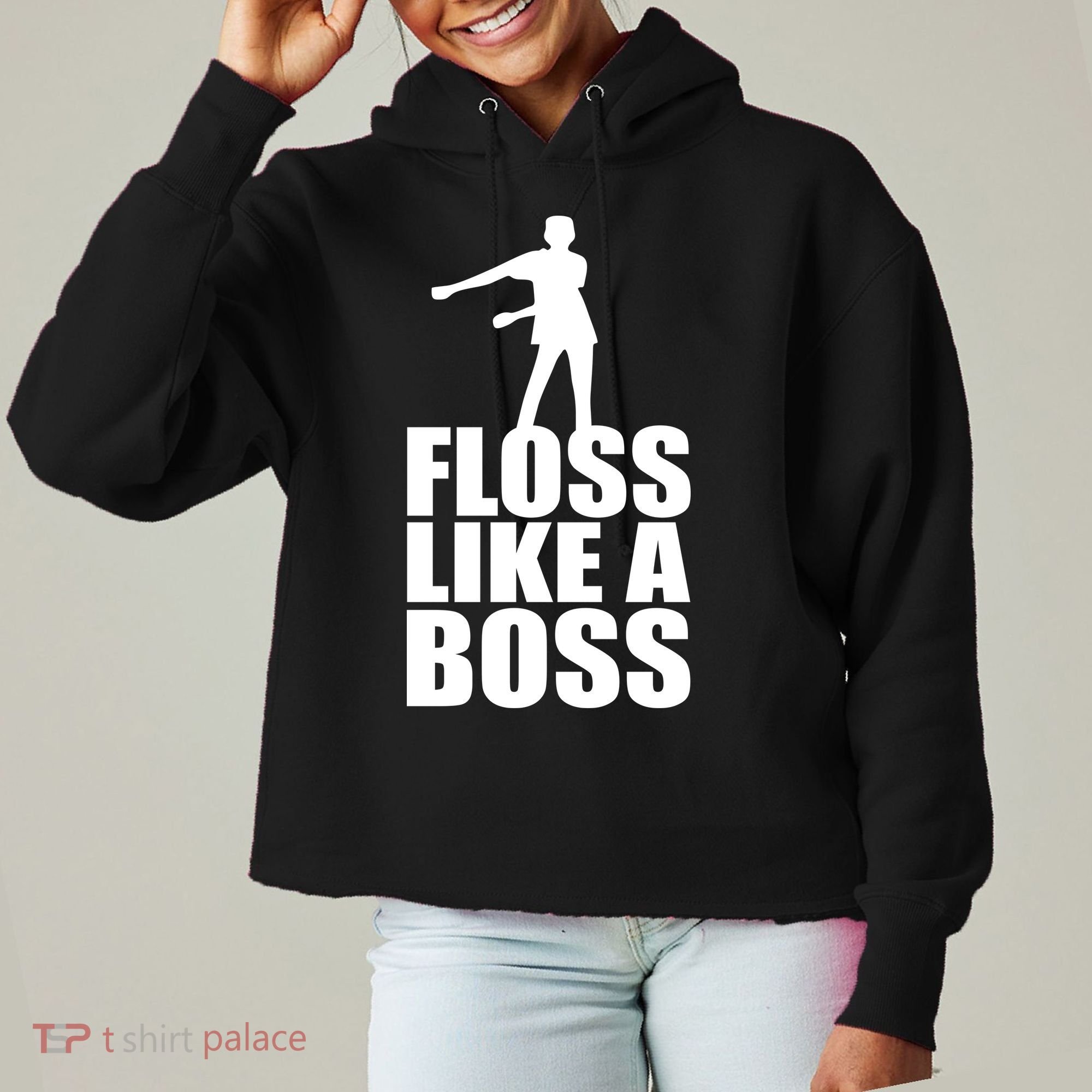 Floss Like A Boss Dance Logo Ladies Heavyweight Boxy Pullover Hoodie
