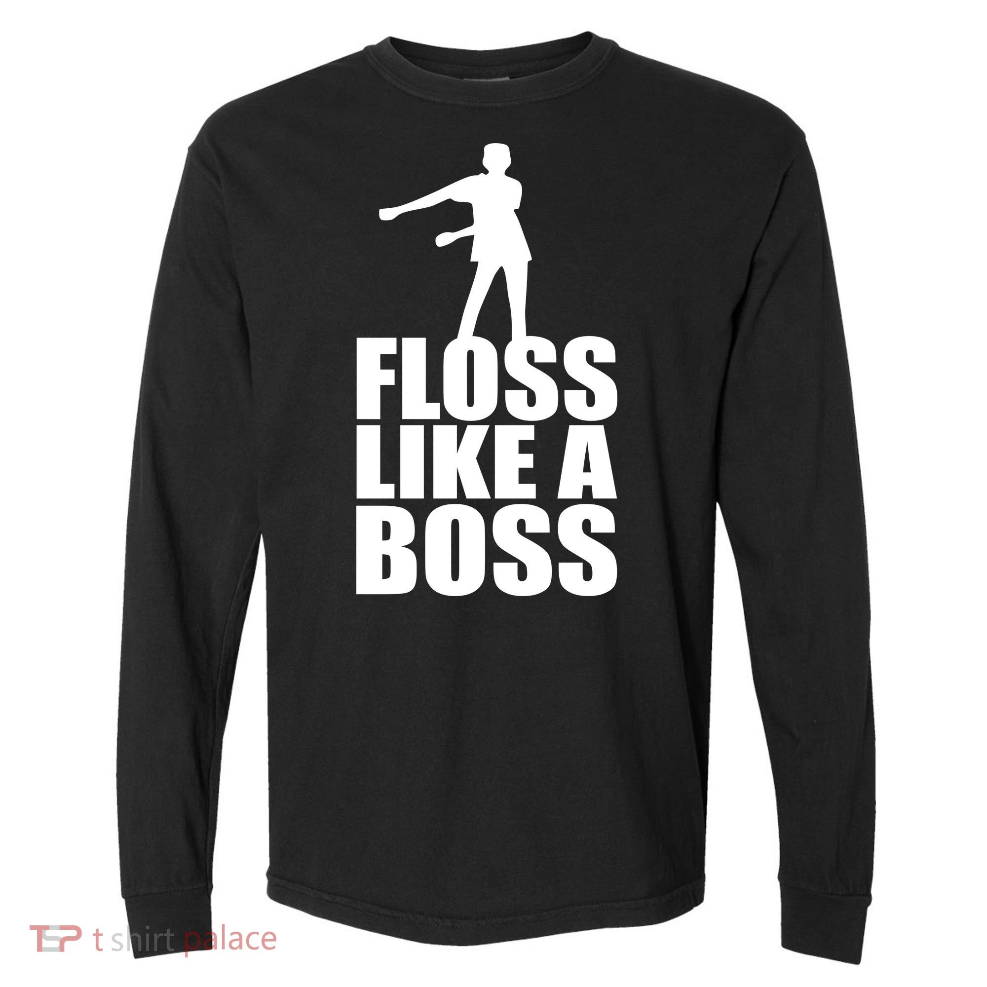 Floss Like A Boss Dance Logo Comfort Colors Heavyweight Long Sleeve T-Shirt