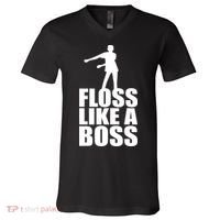Floss Like A Boss Dance Logo V-Neck T-Shirt thumb 0
