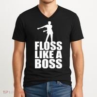 Floss Like A Boss Dance Logo V-Neck T-Shirt thumb 2