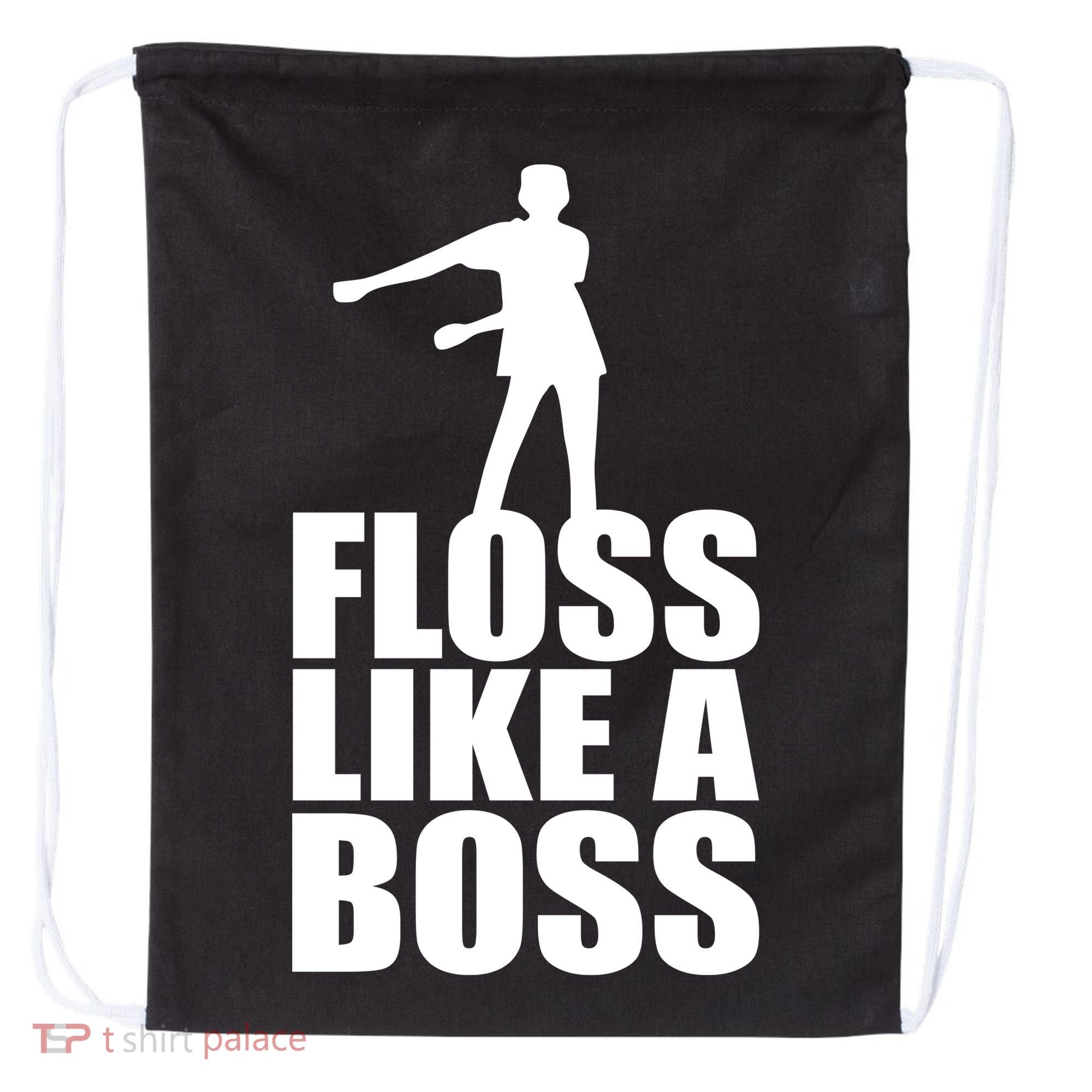 Floss Like A Boss Dance Logo Drawstring Bag