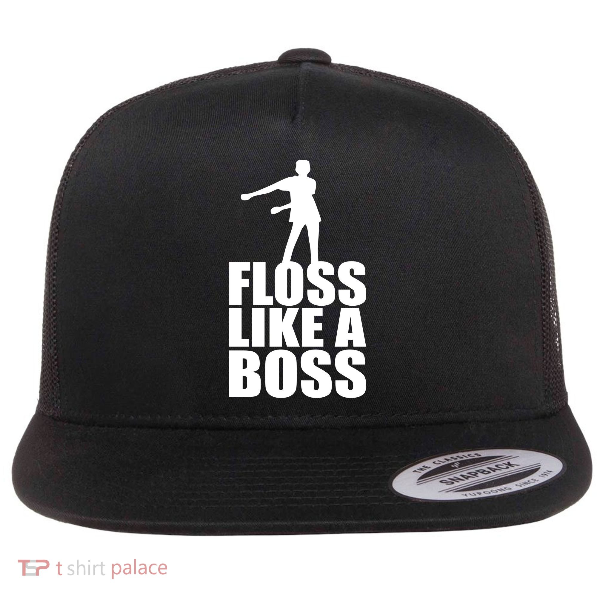 Floss Like A Boss Dance Logo Flat Bill Trucker Hat
