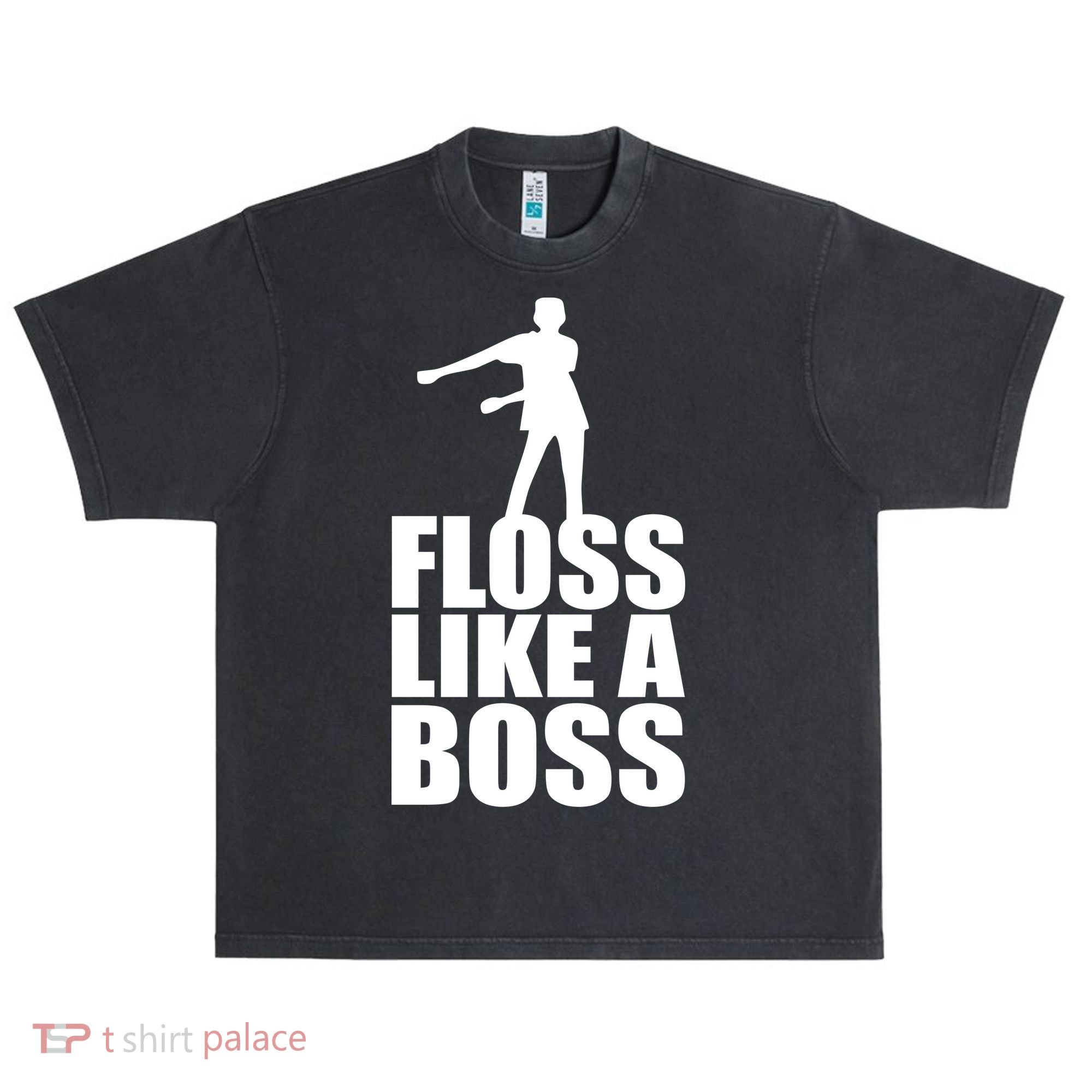 Floss Like A Boss Dance Logo Urban Oversized Heavyweight T-Shirt