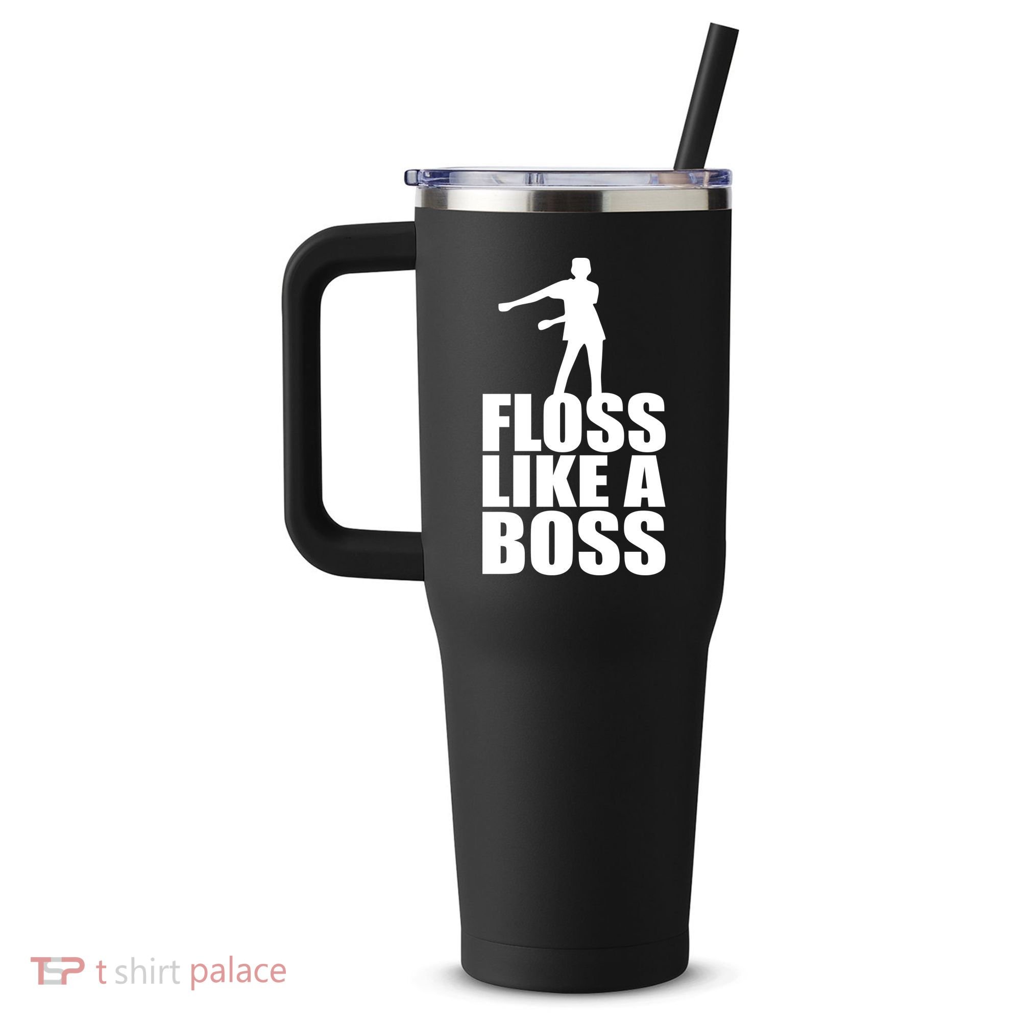 Floss Like A Boss Dance Logo 40oz Vacuum Insulated Stainless Steel Travel Tumbler