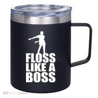 Floss Like A Boss Dance Logo 12oz Stainless Steel Coffee Mug thumb 0