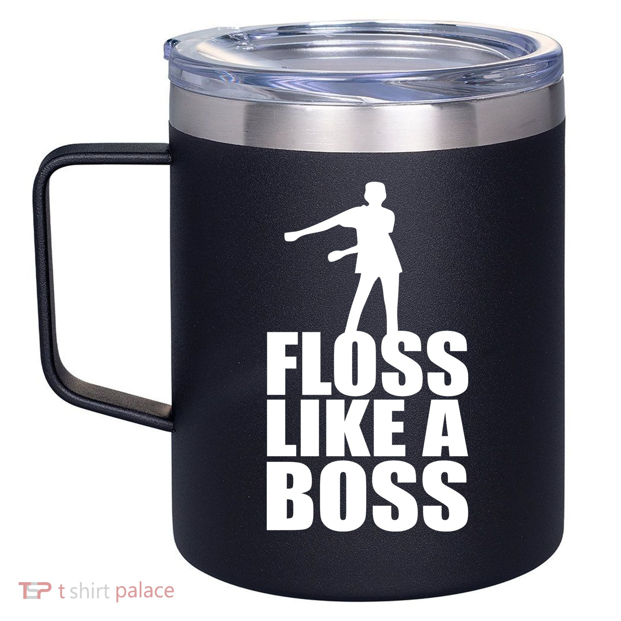 Floss Like A Boss Dance Logo 12oz Stainless Steel Coffee Mug