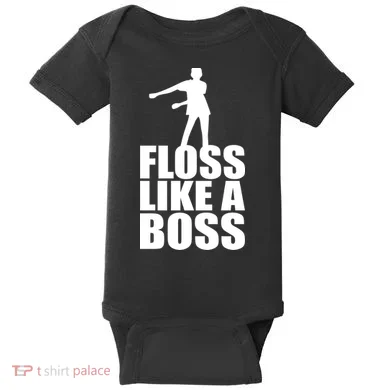Floss Like A Boss Dance Logo Baby Bodysuit