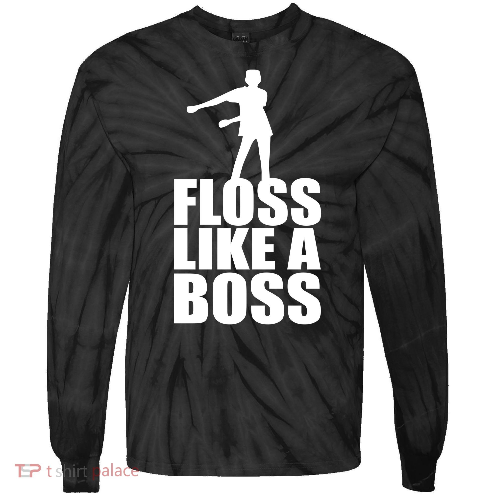 Floss Like A Boss Dance Logo Tie-Dye Long Sleeve Shirt