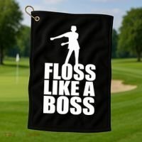 Floss Like A Boss Dance Logo Golf Towel thumb 1