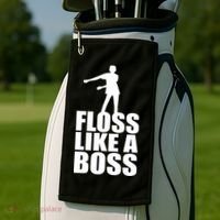 Floss Like A Boss Dance Logo Golf Towel thumb 2