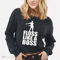 Floss Like A Boss Dance Logo Cropped Pullover Crew thumb 2