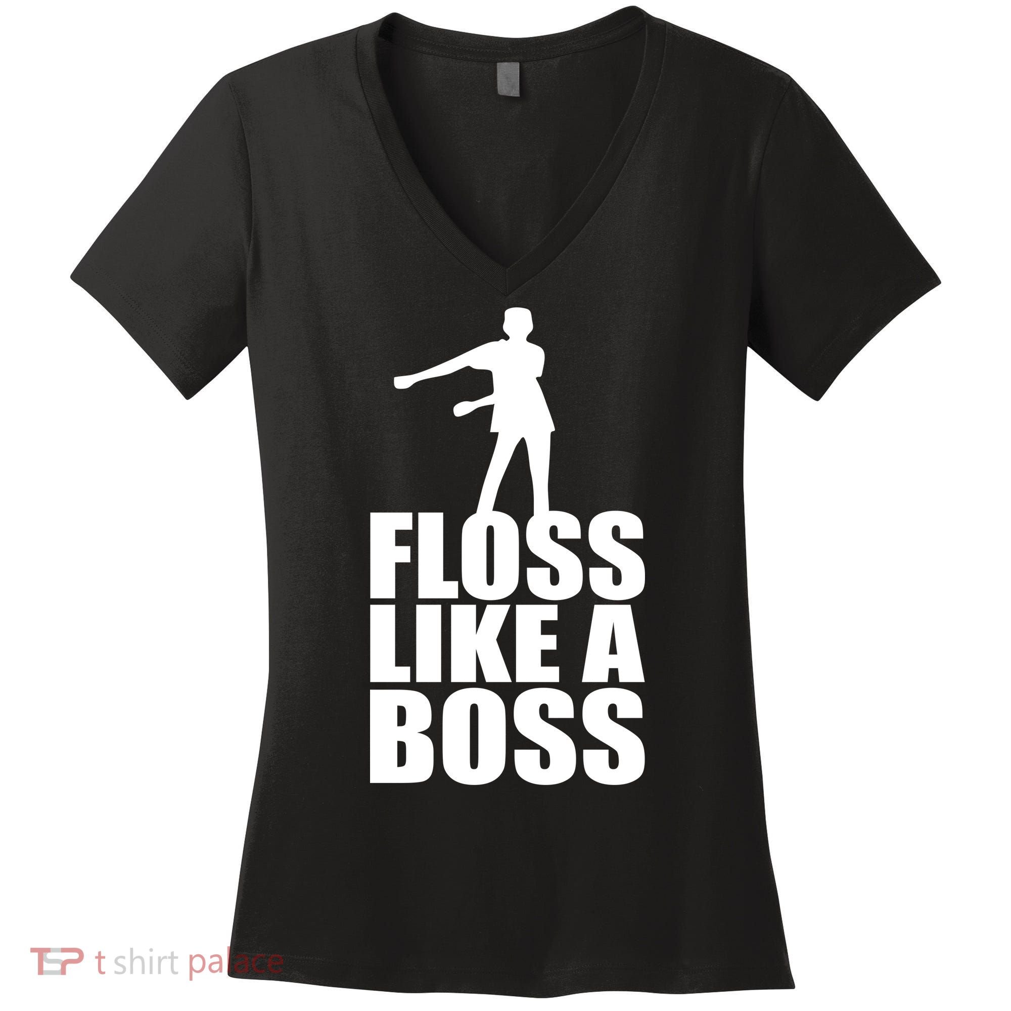 Floss Like A Boss Dance Logo Women's V-Neck T-Shirt