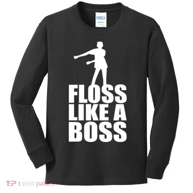 Floss Like A Boss Dance Logo Kids Long Sleeve Shirt