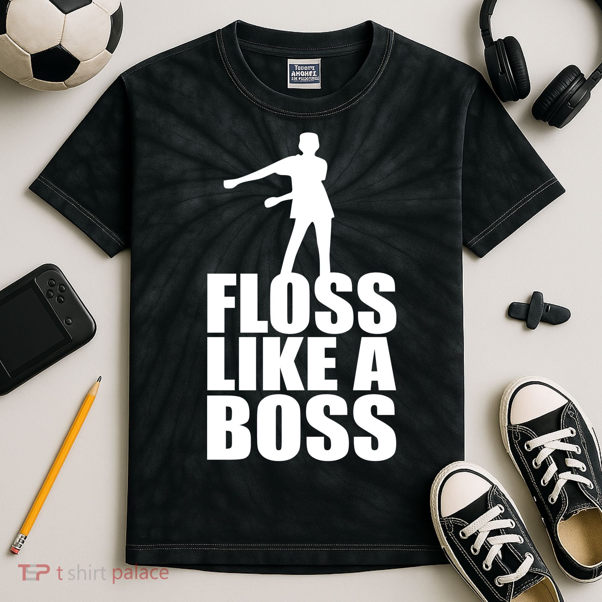 Floss Like A Boss Dance Logo Kids Tie-Dye T-Shirt