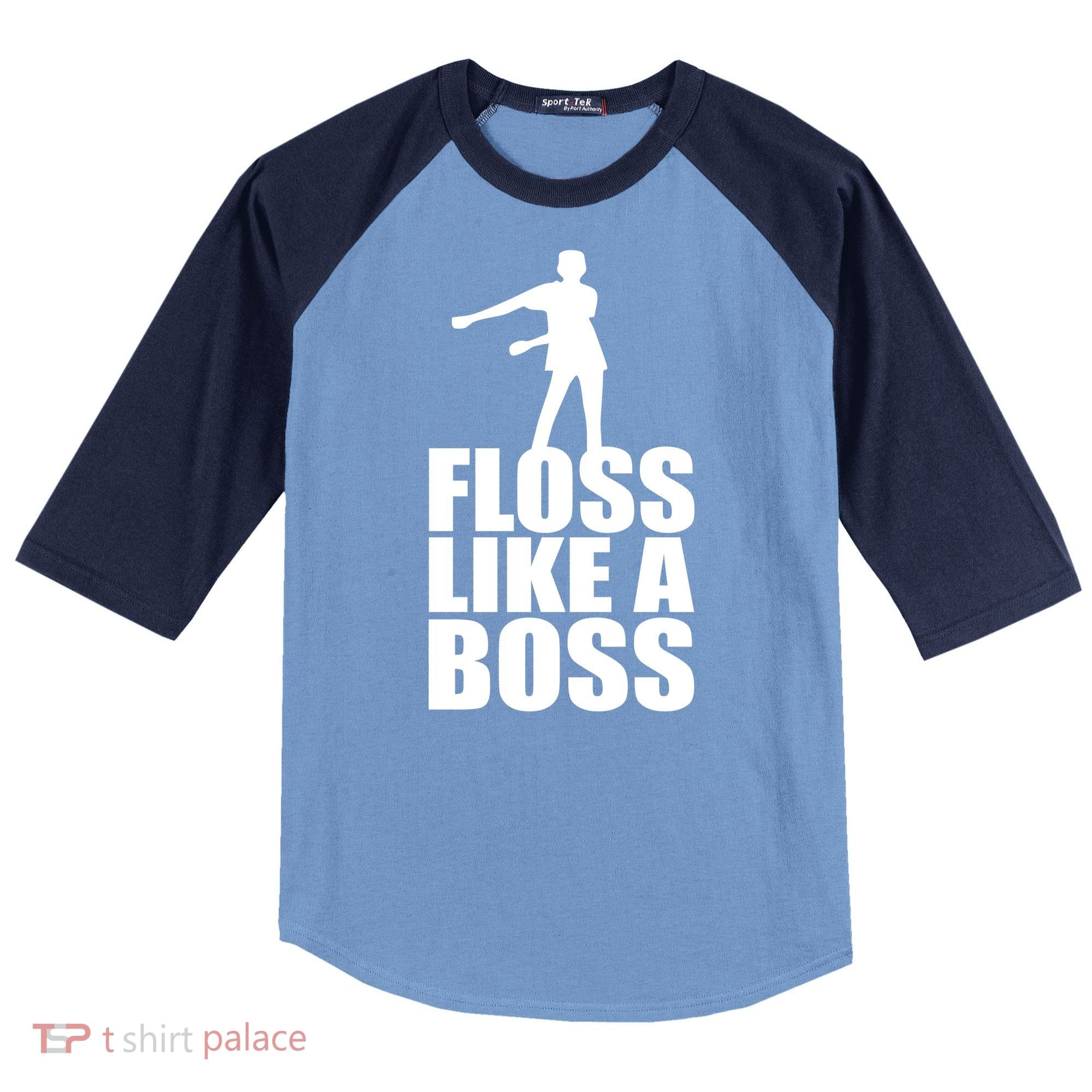 Floss Like A Boss Dance Logo Raglan Baseball Sleeve Shirt