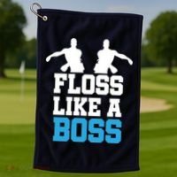 Floss Like a Boss Dance Move Golf Towel thumb 1