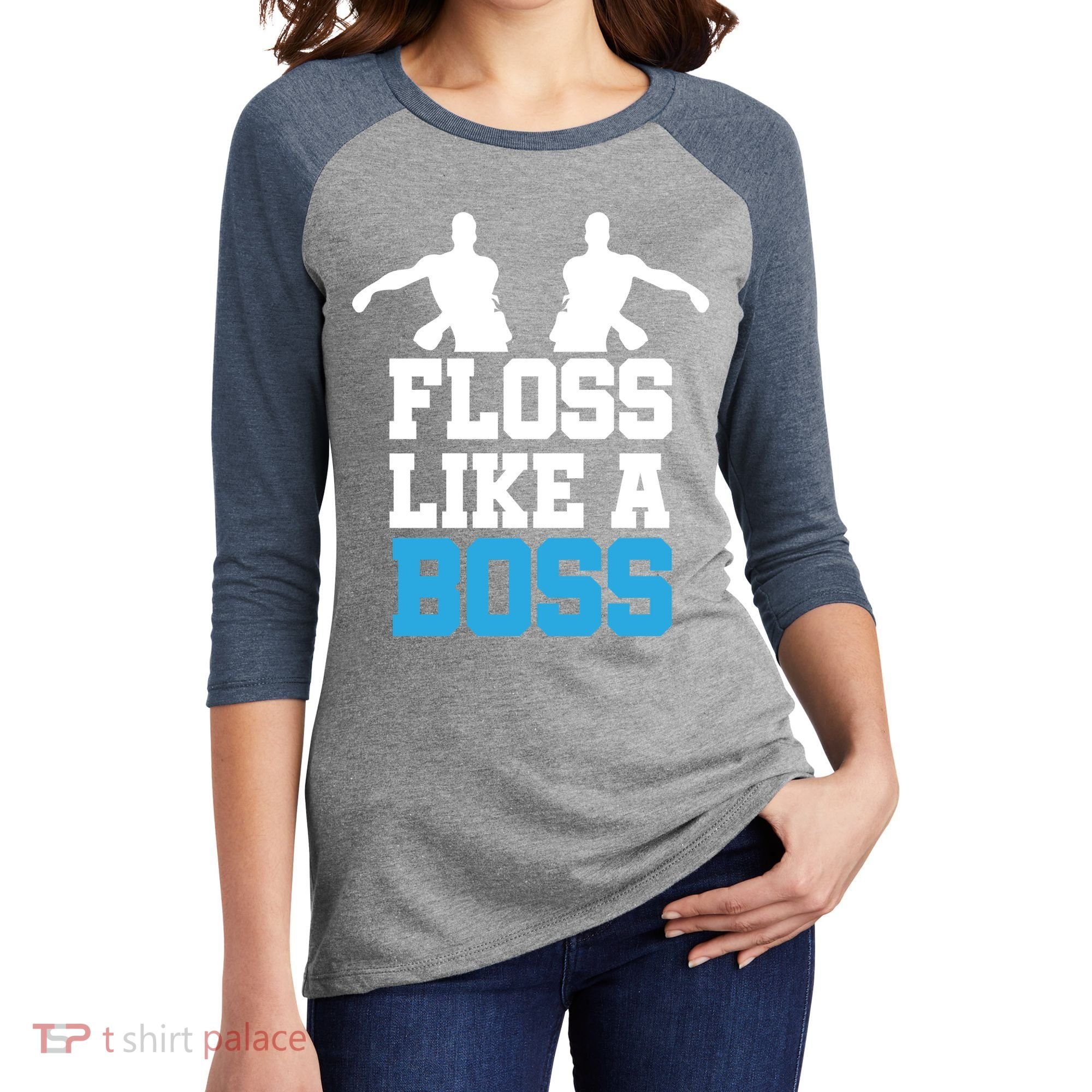 Floss Like a Boss Dance Move Women's Tri-Blend 3/4-Sleeve Raglan Shirt