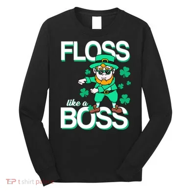 Floss Like A Boss Leprechaun Long Sleeve Shirt