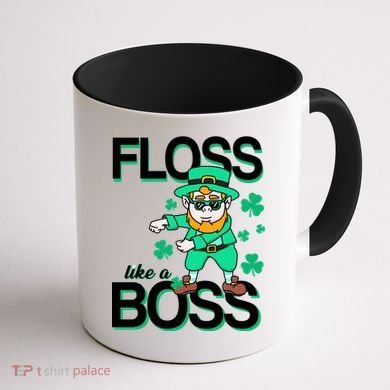Floss Like A Boss Leprechaun Coffee Mug back