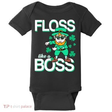 Floss Like A Boss Leprechaun Baby Bodysuit