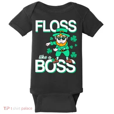 Floss Like A Boss Leprechaun Baby Bodysuit