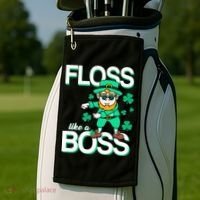 Floss Like A Boss Leprechaun Golf Towel thumb 2