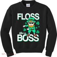 Floss Like A Boss Leprechaun Kids Sweatshirt thumb 0
