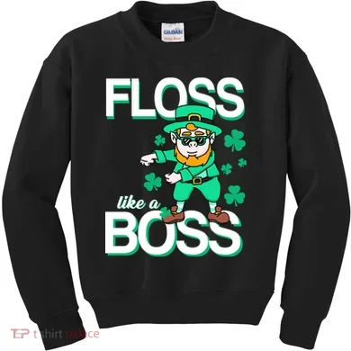 Floss Like A Boss Leprechaun Kids Sweatshirt
