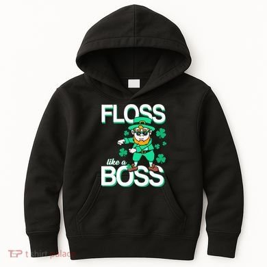 Floss Like A Boss Leprechaun Kids Hoodie