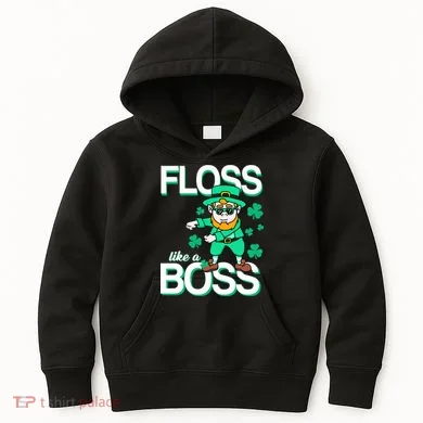 Floss Like A Boss Leprechaun Kids Hoodie