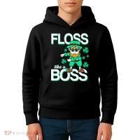 Floss Like A Boss Leprechaun Kids Hoodie thumb 4