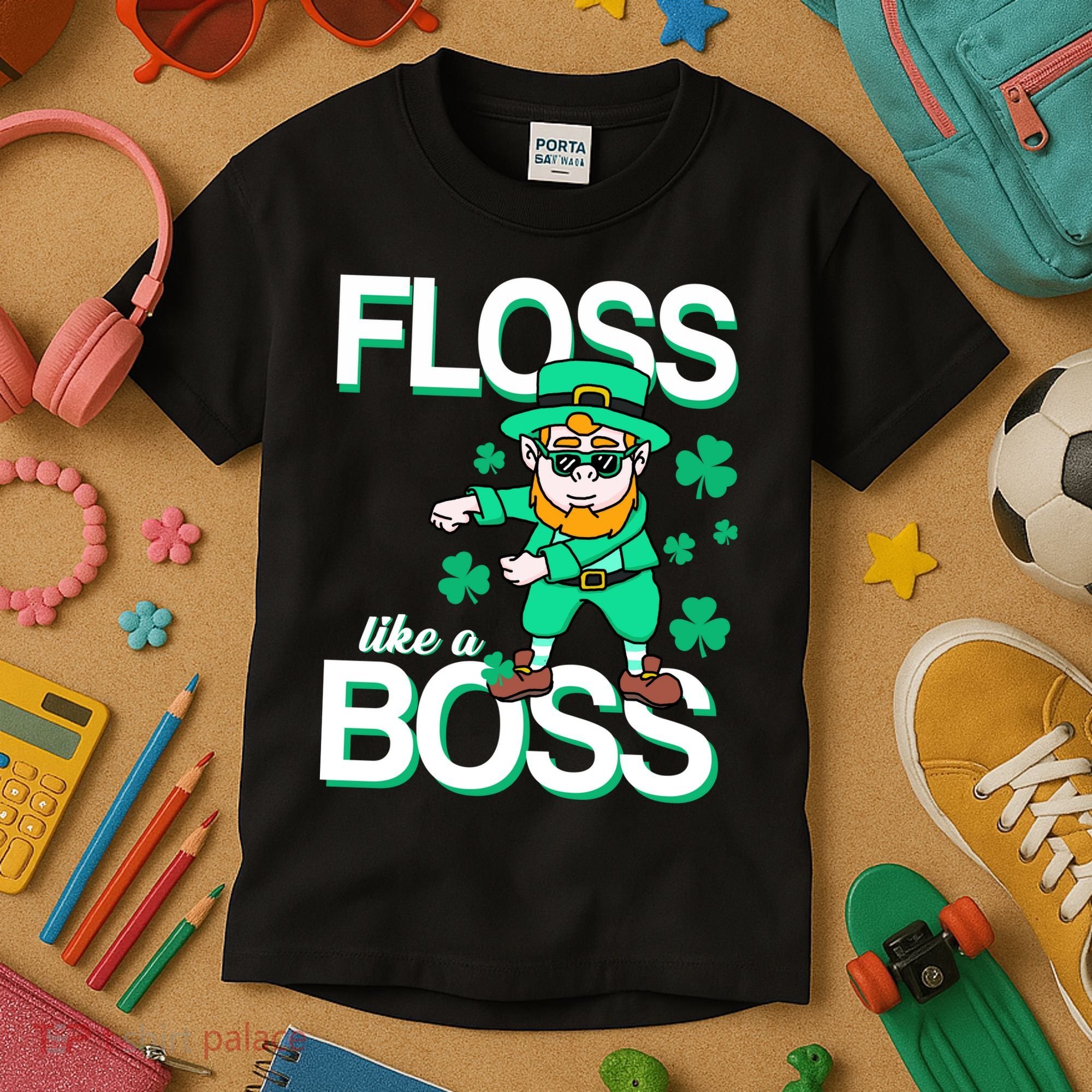 Floss Like A Boss Leprechaun Kids T-Shirt