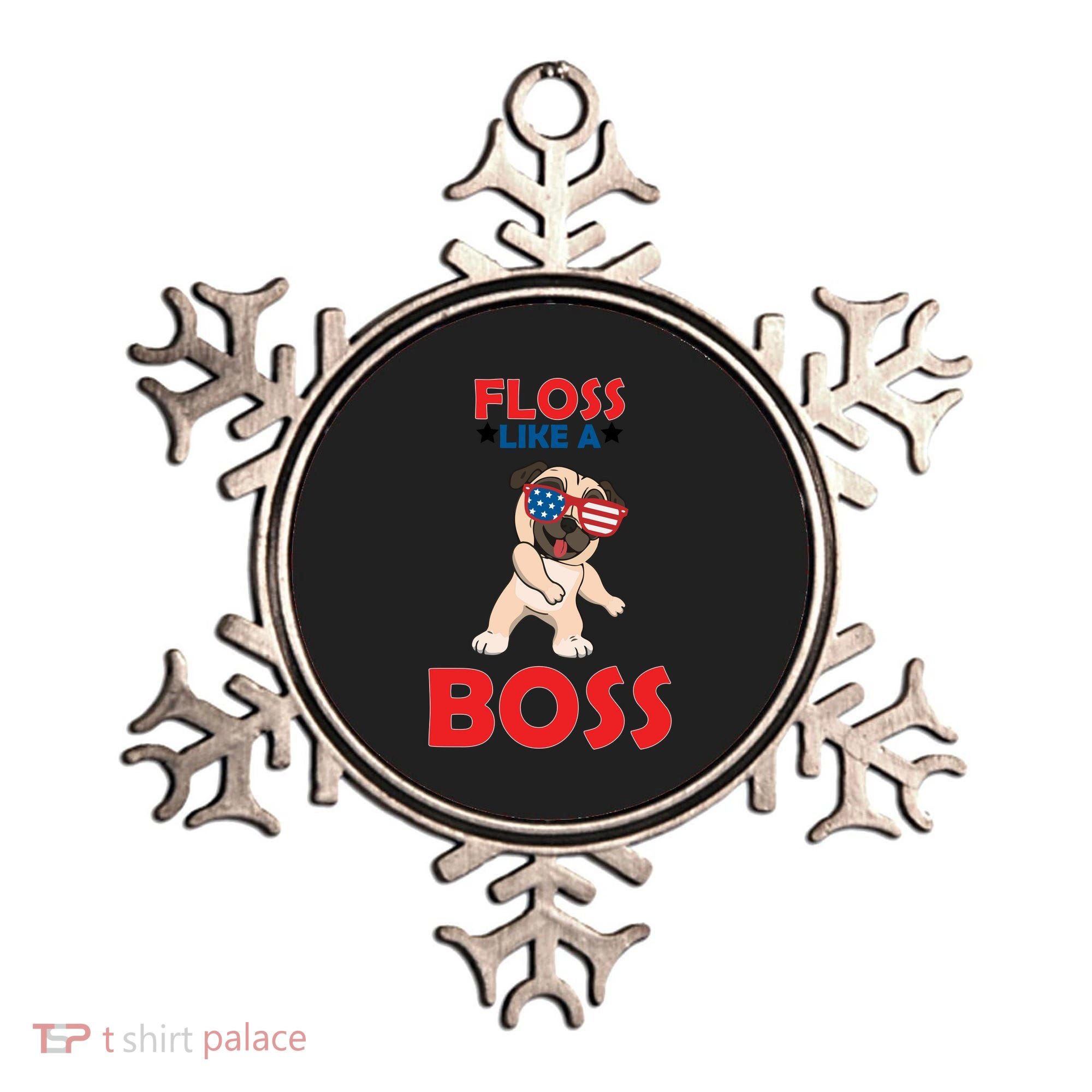 Floss Like A Boss Pug Dancing Ornament
