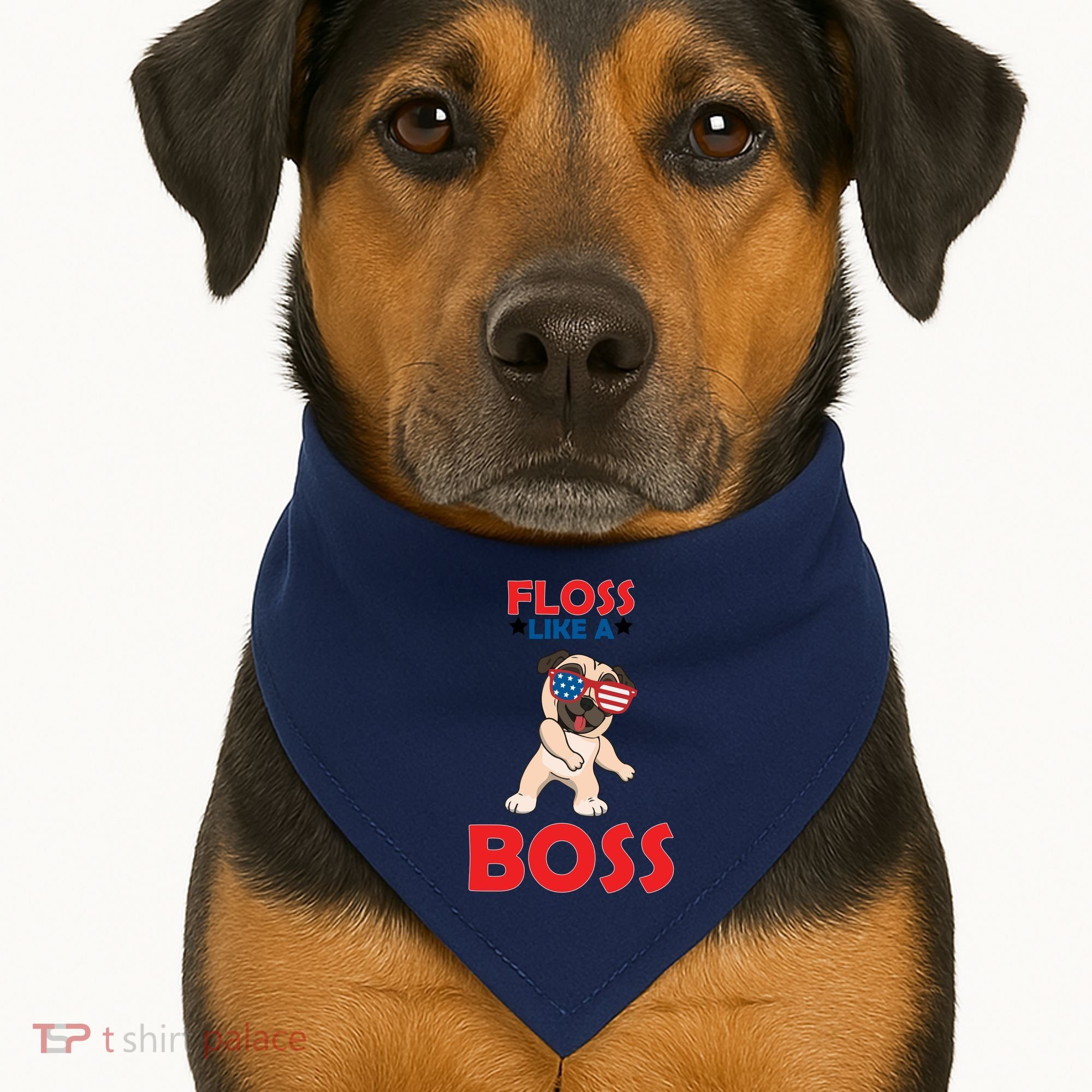 Floss Like A Boss Pug Dancing USA-Made Doggie Bandana