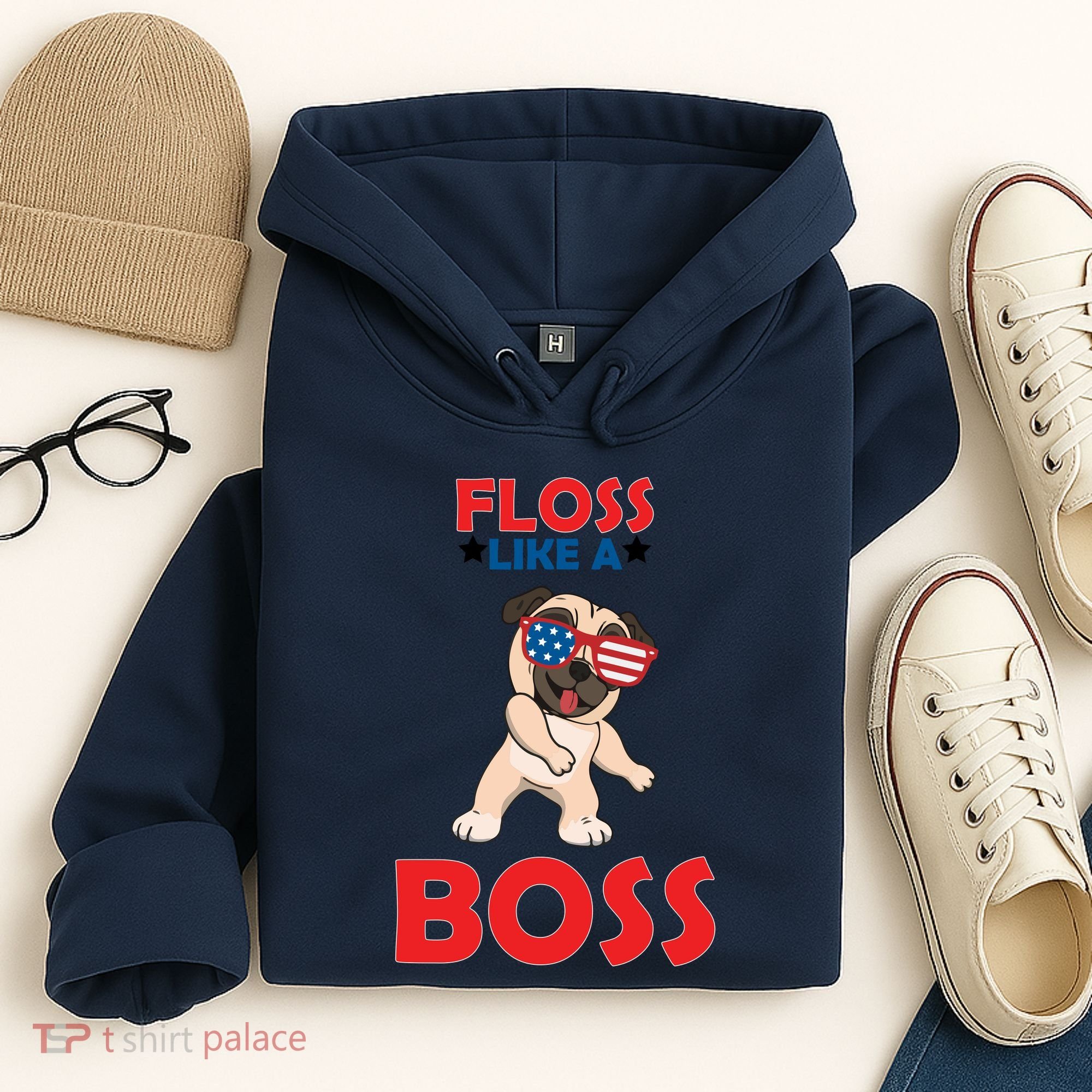 Floss Like A Boss Pug Dancing Hoodie