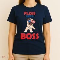Floss Like A Boss Pug Dancing T-Shirt thumb 4