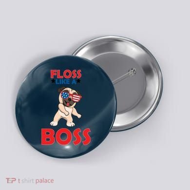 Floss Like A Boss Pug Dancing Button