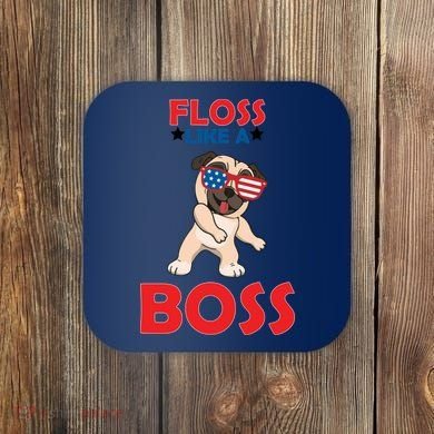 Floss Like A Boss Pug Dancing Coaster