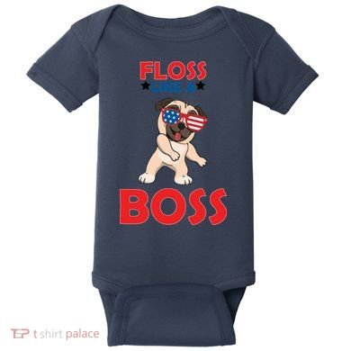 Floss Like A Boss Pug Dancing Baby Bodysuit