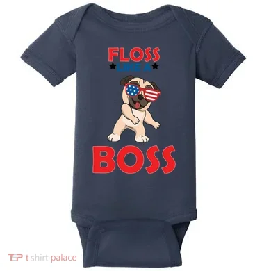 Floss Like A Boss Pug Dancing Baby Bodysuit