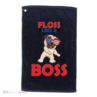 Floss Like A Boss Pug Dancing Golf Towel thumb 0