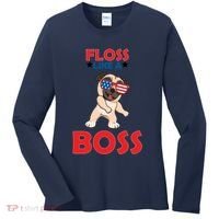Floss Like A Boss Pug Dancing Women's Long Sleeve Shirt thumb 0