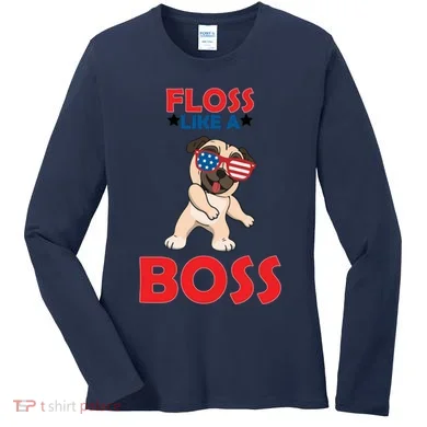 Floss Like A Boss Pug Dancing Women's Long Sleeve Shirt