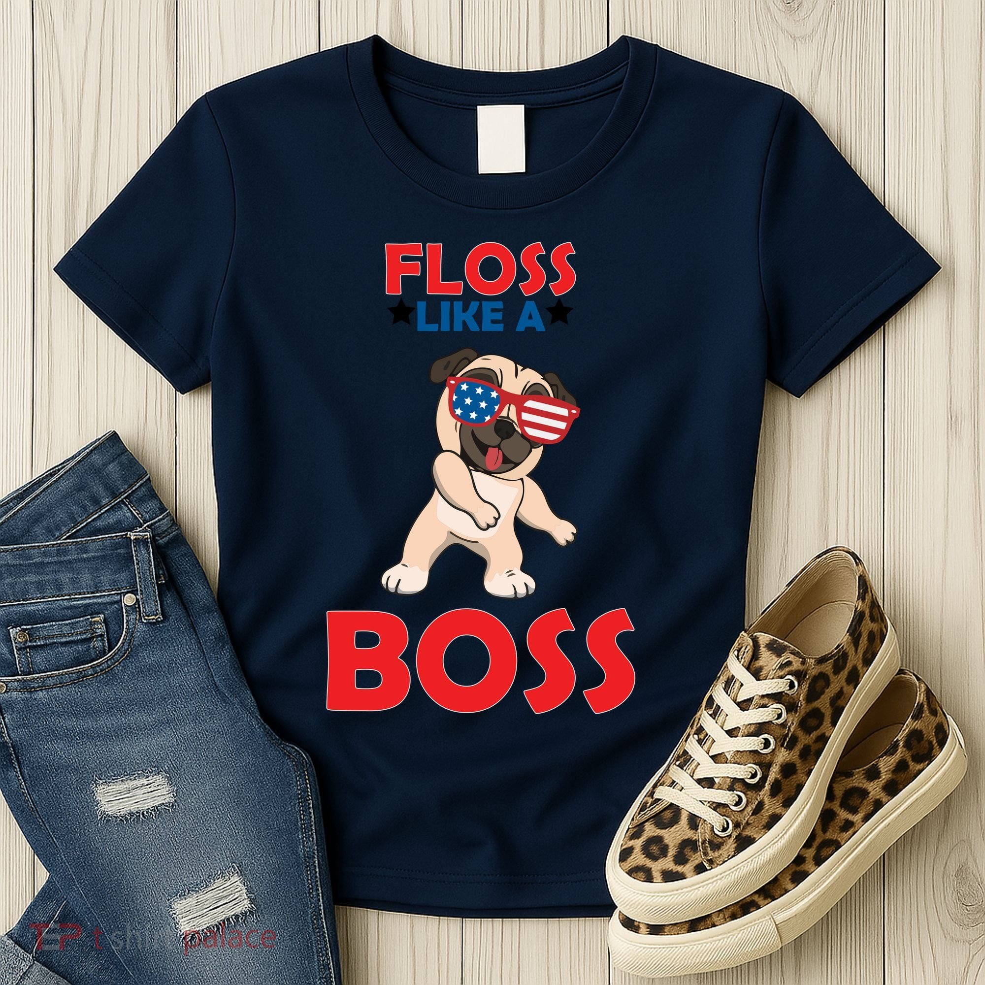 Floss Like A Boss Pug Dancing Women's T-Shirt